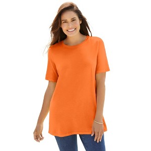 Woman Within Perfect Short-Sleeve Crewneck Tee - 1 of 4