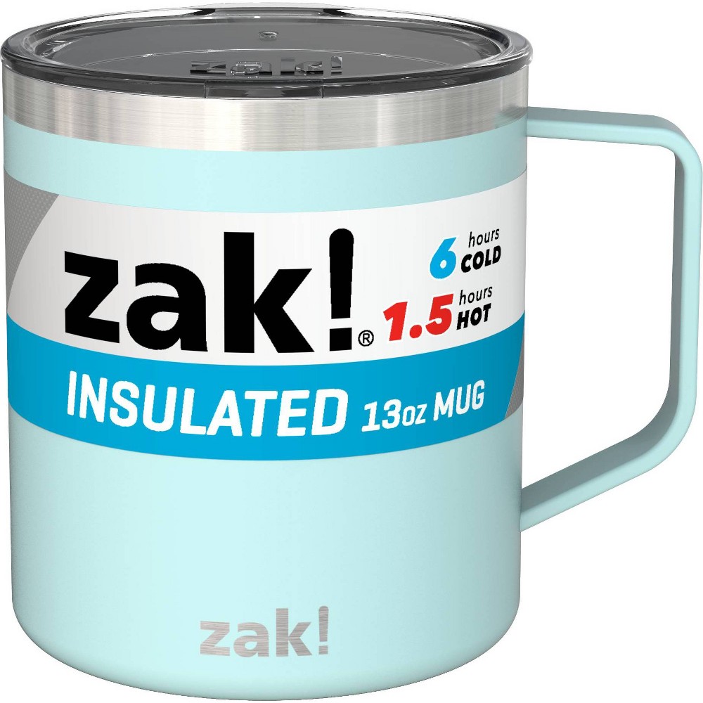 Zak! Designs 13oz Double Wall Stainless Steel Explorer Mug - Aqua Blue