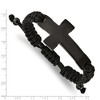 Chisel Stainless Steel Polished Black IP-plated Cross Black Nylon Adjustable Bracelet - 4 of 4