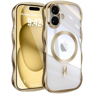 HTUTWOO for iPhone 17 Case, Wave Frame Magnetic Phone Case, Compatible with Magsafe, Soft Electroplated Protective Cover for iPhone 17 - 1 of 4