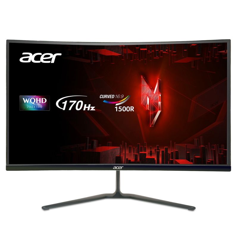 Acer Nitro ED270U - 27" Monitor WQHD 2560x1440 170Hz 1ms 250Nit HDMI DisplayPort - Manufacturer Refurbished, 1 of 5