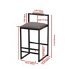 FONTOI 2PCS Upholstered Counter Stools with Back&Footrests, Counter Height Bar Stools for Living Room Kitchen, Gray&Black, 16.53"*31.69"*15.35" - 3 of 4