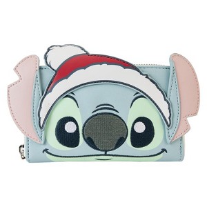Loungefly Disney: Lilo & Stitch - Stitch Holiday Snow Angel Glitter Zip Around Wallet - 1 of 4
