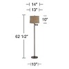 360 Lighting Modern Swing Arm Floor Lamp Adjustable 62.5" Tall Bronze Dortmund Drum Shade for Living Room Reading Bedroom Office - 4 of 4