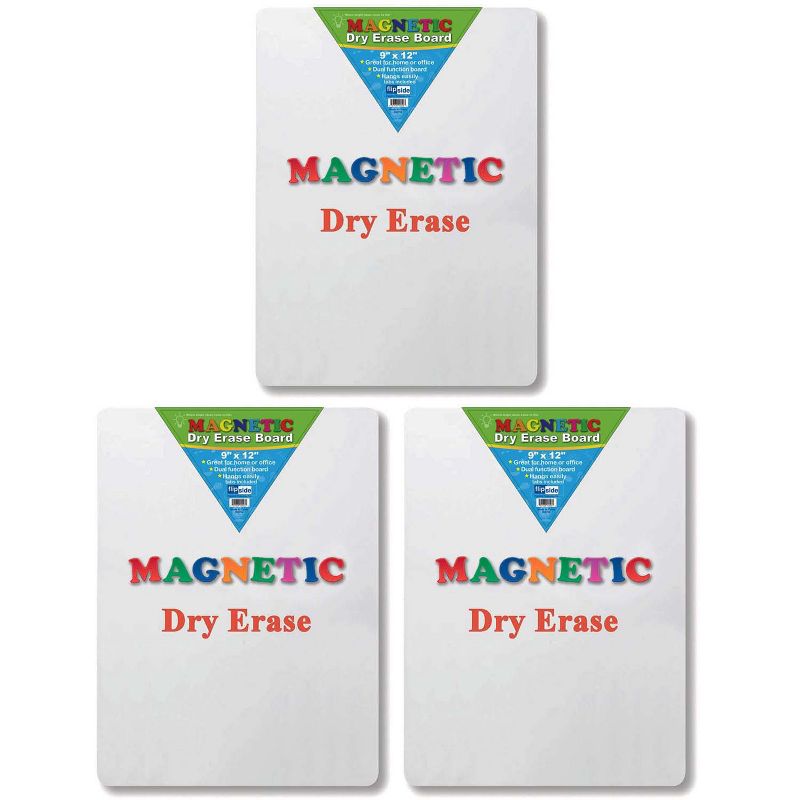 Flipside Products Magnetic Dry Erase Board, 9" x 12", Pack of 3, 1 of 6