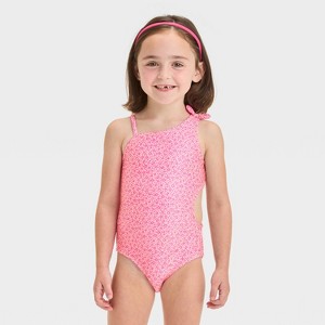 Toddler Girls' Cut Out One Piece Swimsuit With Bow - Cat & Jack™ - 1 of 3