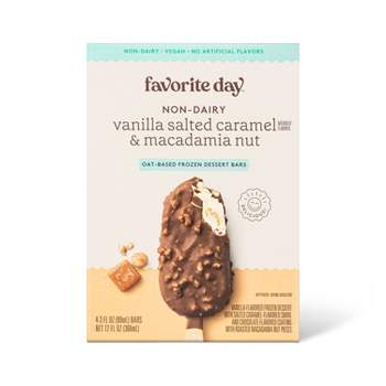 Non-Dairy Vegan Oat Based Vanilla and Salted Caramel Frozen Dessert Bar - 4ct - Favorite Day™