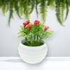 Unique Bargains Artificial Plants Mini Rose Arrangement Plastic 3.15"x3.15"x4.33" 1 Pcs - 2 of 4