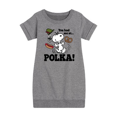 - Peanuts - You Had Me At Polka Graphic Short Sleeve Fleece Dress