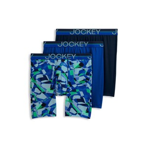 Jockey Men's Infinite Cool Microfiber Stretch 8" Long Leg Boxer Brief - 3 Pack - 1 of 4