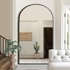 Spassway Arched Metal Full Mirror with Bracket Decorative Freestanding Mirror Accent Wall Mirror for Living Room Bedroom - 3 of 4