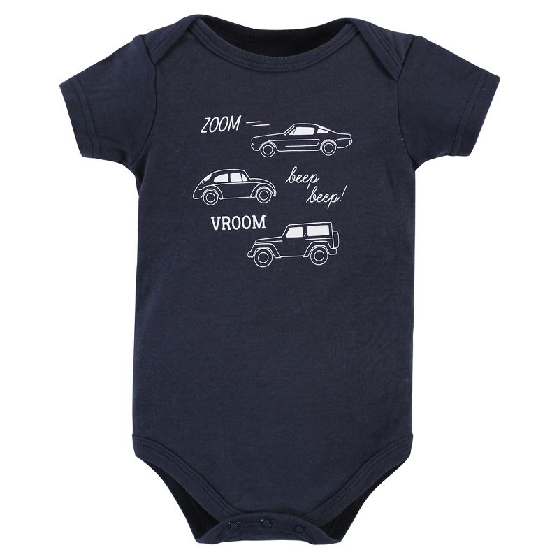 Hudson Baby Infant Boy Cotton Bodysuits, Cars, 6 of 7
