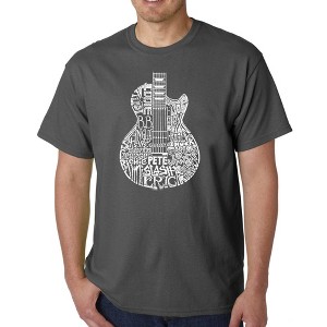 LA Pop Art Men's Word Art T-shirt - Rock Guitar Head - 1 of 4