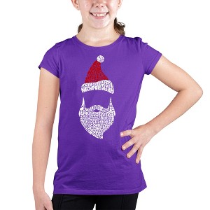 LA Pop Art Girl's Word Art T-shirt - Santa Claus - 1 of 4