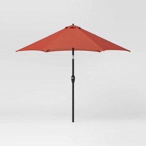9' Round Outdoor Patio Market Umbrella with Black Pole - Threshold™ - 1 of 4
