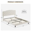 Bed Frame with Adjustable Button Tufted Headboard, Faux Leather Upholstered Platform Bed, Wooden Slats Support,No Box Spring Needed - 2 of 4