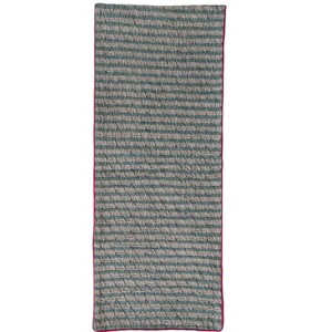 Storied Home Woven Printed Smocked Striped Table Runner with Hand-Embroidered Beads and Velvet Piping, Green, Tan and Burgundy Color - 1 of 2
