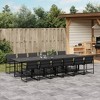 vidaXL Patio Dining Set with Cushions Garden Outdoor Furniture Black Textilene - 2 of 4