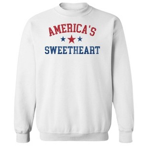 Social Collective Men's America'S Sweetheart  Americana 4Th Of July Long Sleeve Graphic Cotton Pullover Sweatshirt - 1 of 4