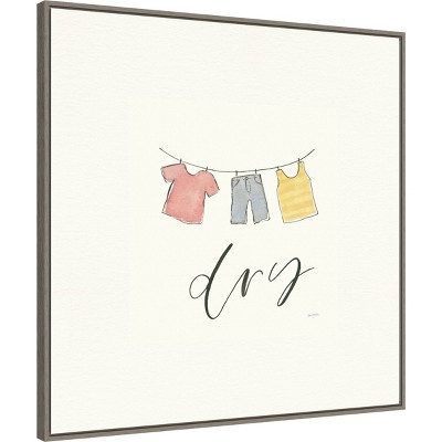 30" x 30" Minimalist Laundry Clothesline Canvas Art
