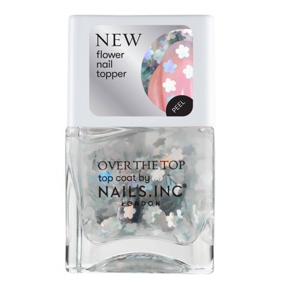 Nails Inc. Partying in Piccadilly Silver Holographic Flower Topper - 0.47 fl oz
