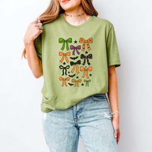 Simply Sage Market Coquette Colorful Halloween Bows Short Sleeve Tee - 1 of 4
