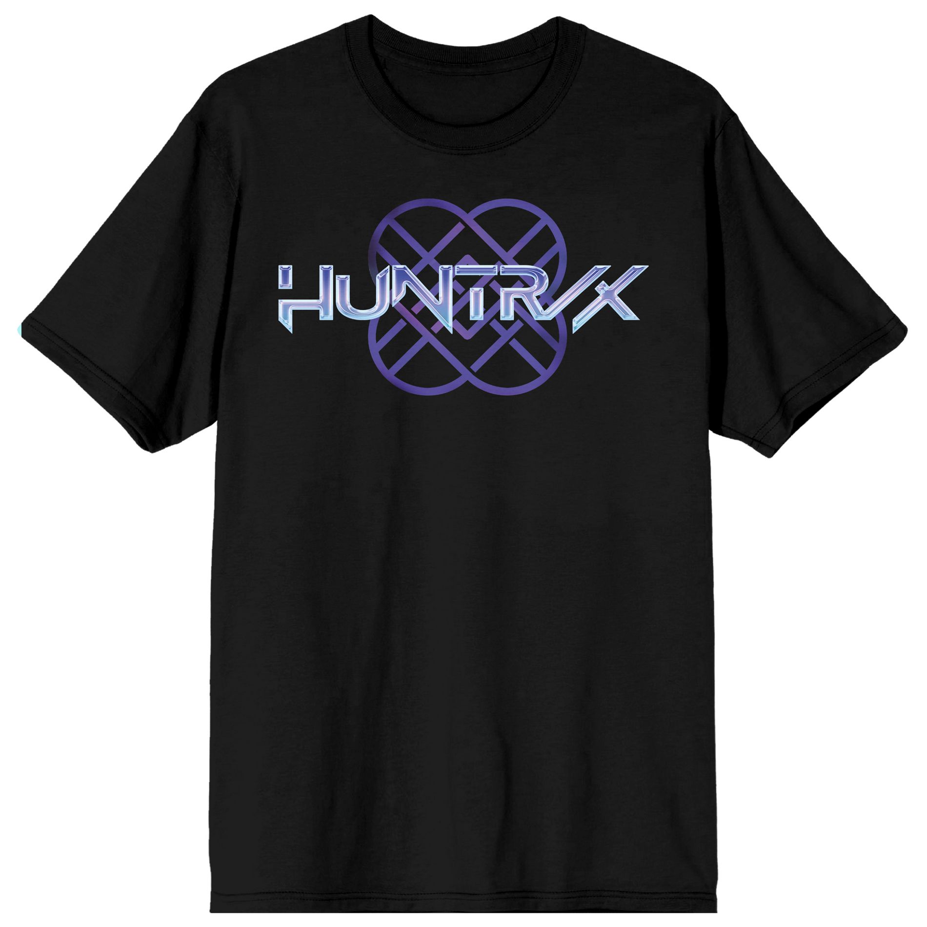 KPop Demon Hunters Huntrix Logo on Black Short Sleeve Adult T Shirt
