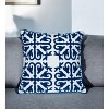 HomeRoots 20" Blue and White Geometric Cotton Throw Pillow - 2 of 4