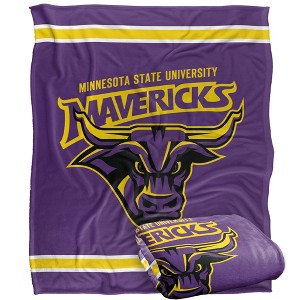 Minnesota State University Mankato Primary Logo Stripes Silky 50x60 Blanket, 1 Sided - 1 of 4