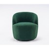 Gulches Dark Green Teddy Fabric Swivel Accent Barrel Chair - 360¡ã Swivel, Ergonomic Backrest, Black Powder-Coated Metal Base, 250 LBS Capacity - 4 of 4