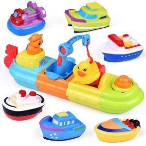 Fun Little Toys 7 PCS Rubber Duck and Boats Set - 1 of 4