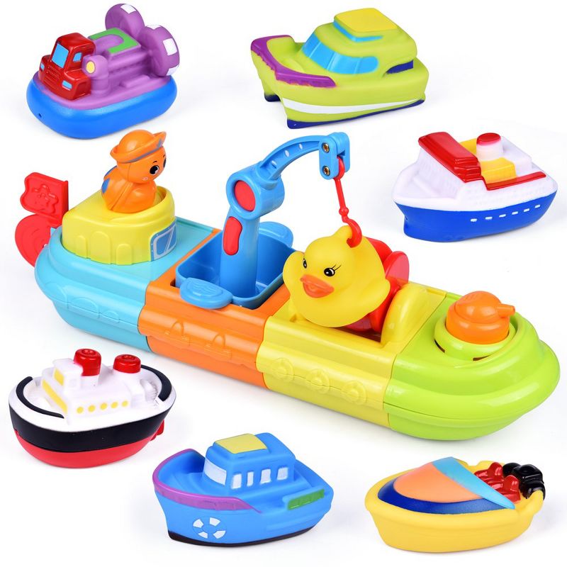 Fun Little Toys Rubber Duck and Boats Set, 7 pcs, 1 of 8