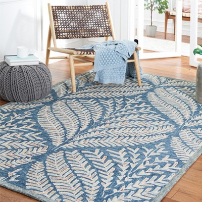 Capri Blue and Ivory Hand-Tufted Wool Area Rug
