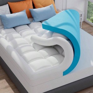 Queen Size 3 Inch Foam Mattress Topper with Cooling and Plush Cover - 1 of 4