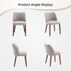 Dining Chair Set of 2, Linen Upholstered Dining Chair with Wood Legs, Wing Backrest, Thick Cushions for Dining Room, Living Room - 3 of 4