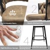 Leather Woven Bar Stool Set of 2, Legs Barstools, No Adjustable Kitchen Island Chairs, 360° Upholstered Counter Stool, Arm Chairs - 4 of 4