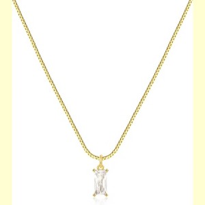 Diamond Necklaces for Women 14K Gold Plated Birthstone Necklace - 1 of 4