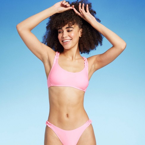 Women's Paisley Print Cut Out Bralette Bikini Top - Wild Fable™ Blue/pink :  Target