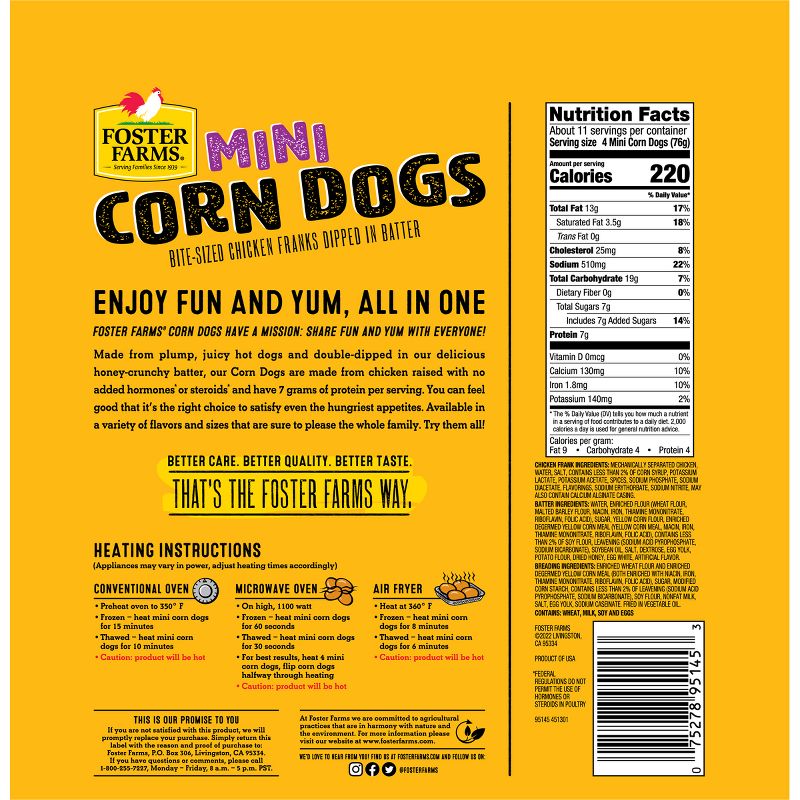 Foster Farms Mini Corn Dogs - Frozen - 29.3oz/40ct, 3 of 8