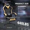 Hoffree Leather Massage Gaming Chair Ergonomic Office PC Chair with Footrest & Adjustable - 2 of 4