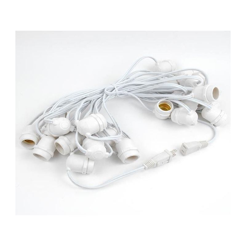 Novelty Lights Edison Outdoor String Lights with 25 In-Line Sockets White Wire 37.5 Feet, 5 of 8