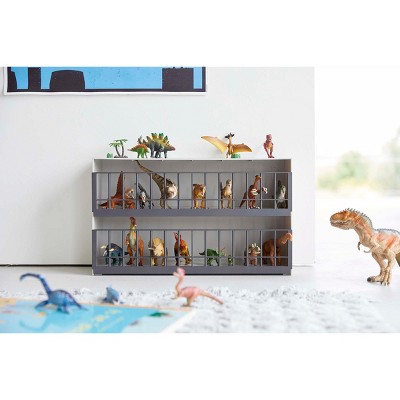 Sleek Gray ABS Plastic Stackable Toy Display Case for Kids