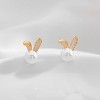 Easter Rabbit Pearl Earrings Dainty Studs Bunny Carrot Cute Animal Jewelry - 3 of 4