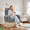 L-Shape Rocking Chair Nursery Glider Chair Nursery Chair w/High Back and Side Pocket Rocking Accent Armchair - 3 of 4