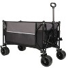 VYNXARIA Tall Heavy-Duty Folding Wagon Cart with 480lbs Capacity for Camping, Beach, Sports, Gardening, Black and Gray - 3 of 4