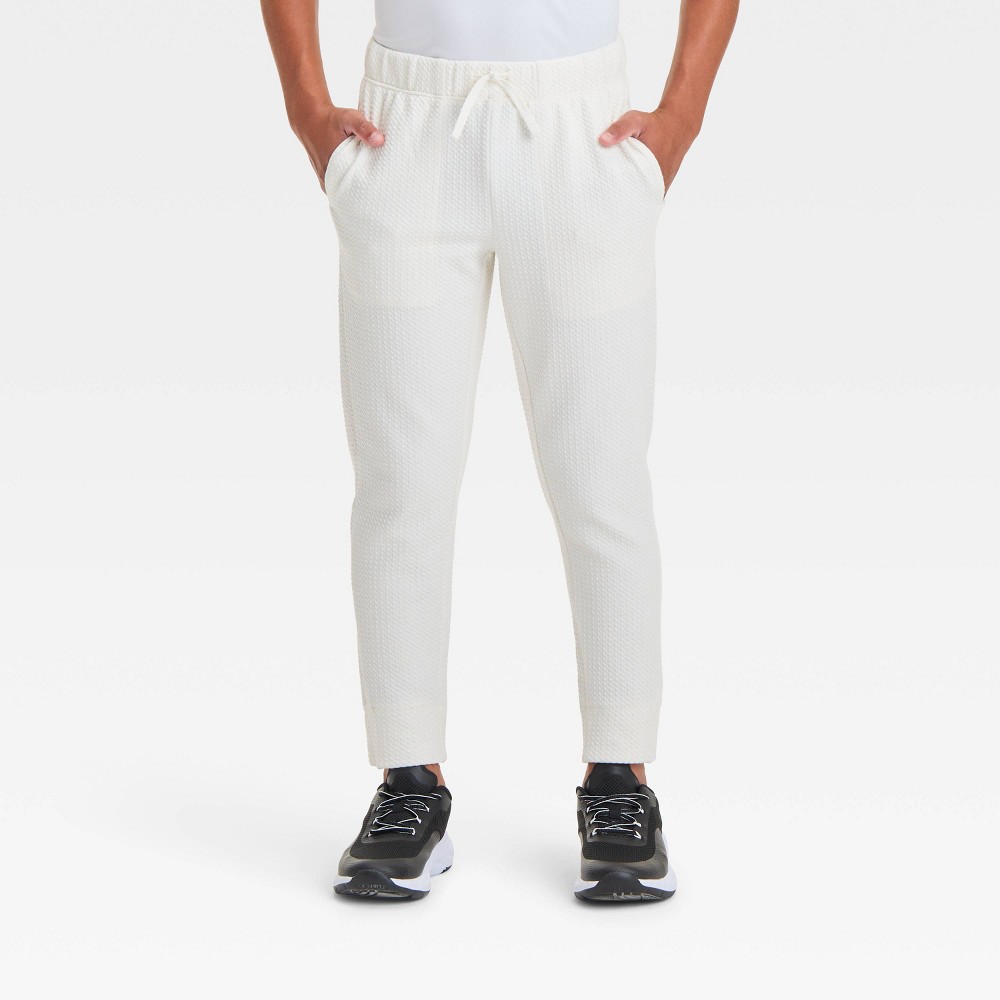 Boys' Pebble Textured Jogger Pants - All In Motion™ Light Beige M