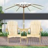 FONTOI Adirondack Chairs, Adirondack Chairs for Two, Outdoor Backyard Chair Set with Table and Umbrella Hole for Garden, Brown, 70"*36.25"*34.25" - 3 of 4
