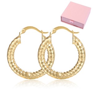18K Gold Plated Hoop Earrings for Women, Fashionable Small Chunky Gold Hoop Earrings - 1 of 4