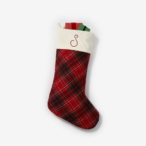 Personalization Mall Festive Velvet Plaid Bow Christmas Stocking - 1 of 1