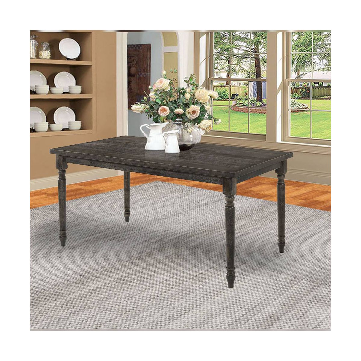 60" Claudia Li Dining Table Weathered Gray - Acme Furniture - thumbnail 2